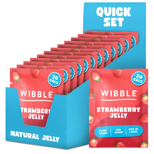 Wibble Jelly Crystals, Strawberry, 12 pack, Low Sugar, Plant-Based