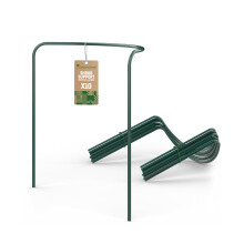 GardenGloss Shrub Supports (10 pcs) - Semicircular 35cm x 40cm - Dark Green Coated Steel Plant Support