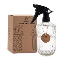 OFFIDIX Plant Mister, Handheld Pressure Fine Mist Spray Bottle 0.43L Glass Spray Bottle with Adjustable Nozzle for Indoor and Outdoor Gardening or
