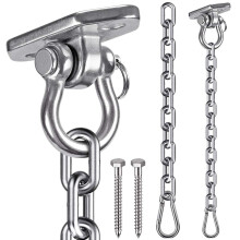 WAREMAID Hammock Chair Hanging Kit, Heavy Duty Swing Hanger Hook with Chain, Playground Hanging Chair, Yoga, Tree, Gym, Rope, Heavy Bag, Punching Bag
