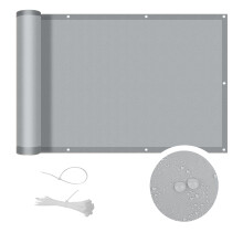 Cool Area balcony privacy screen, PES balcony cover anti-peeping, anti-rain, anti-ultraviolet, 90x600 cm, Grey