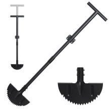Harrms Lawn Edger, Manual Grass Edging Tool with Adjustable Handle 86-106cm, Garden Border Cutter Edge Black, Professional Sharp Half Moon Lawn Edger