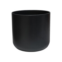 Ivyline Lisbon Planter in Anthracite - Waterproof & Decorative - Stylish Indoor Ceramic Flower Houseplant Pot with Glazed Finish - H20.5cm x D20.5cm