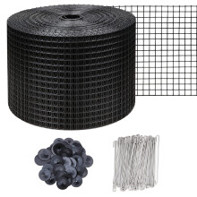 VELPAX 6in*100ft Solar Panel Bird Guard,Solar Panel roof Protection net 1.27cm Mesh PVC Black Vinyl Coated Galvanized net 70 Fastener ClipsUsed for