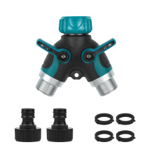Garden Hose Splitter 2 Way, 3/4" Hose Connector, Double Outlet Garden Tap, Y-Type Hose Connector Garden Tap Connector, Garden Tap Splitter 2 Way with