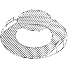 GFTIME Hinged Round Cooking Grate Grill Replacement Parts for Weber 57cm Charcoal grills Spare Parts Gourmet Chrome plated For Weber 8835, One-Touch,