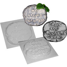 dennycraftmoulds 2 x Concrete Molds No Slugs Allowed Grow You Buggers Grow SET B
