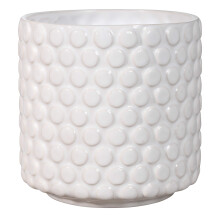 Nordring Ceramic Flower Pot Dotty - colorful Planter, Pot for plants, sukkulents Size M (12,5 cm ?) Dia 5'' H 5'', Stoneware, white
