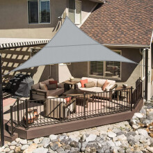 LOVE STORY Sun Shade Sail Waterproof Triangular 3x3x3m Canopy Outdoor UV Block Sunshade Sail for Patio Garden Backyard?Grey