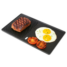 GFTIME 13191 43.4 x 23.6cm Cast Iron Griddle Plate for Landmann Triton 2, Landmann Miton 4 Gasgrill, Cast Iron Plancha Egg Chicken Frying Cooking