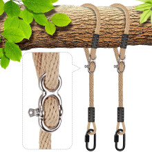 BeneLabel 2pcs Swing Rope, 100cm Hammock Strap Adjustable Polyester Extension String with Carabiner for Hanging Chair Tree Beam Playground Set