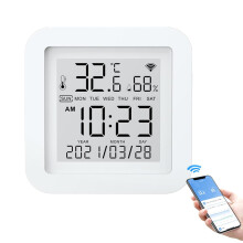 POFET Wifi Temperature Sensor Wireless Thermometer Digital Thermometer Hygrometer Support Mobile App Control Voice Assistant