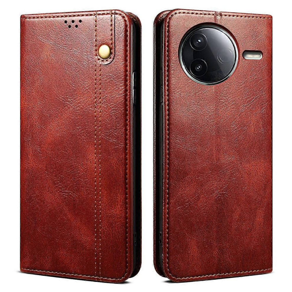 For Xiaomi Poco F7 Pro 5G/Redmi K80 5G Case Crazy Horse Texture Waxy Leather Wallet Stand Phone Msphx 9172356671676