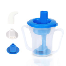Dysphagia Regulating Drinking Cup For Elderly With Difficulty Swallowing, Dispenses 5 ml Or 10 ml, Liquids Only, Blue MSPHX