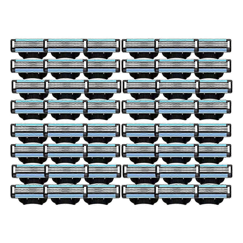 48PCS Mach 3 Blades Refills for Men, Manual Razor Replacement Blades MSPHX