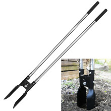 YEELOR Post Hole Digger, Hole Digger with One-Piece Carbon Steel Blade, Post Digger with 55" Adjustable Stainless Steel Handle for Digging Post Holes