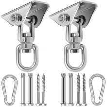 HOUSON 2PCS Heavy Duty Swing Hangers 360?Rotate Hooks for Hanging 304 Stainless Steel Swivel Hammock Hooks Swing Hook for Ceiling Wooden Porch, Gym