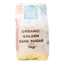 Wholefood Earth Organic Golden Cane Sugar 1kg Raw | Unrefined | Vegan | GMO Free | Certified Organic