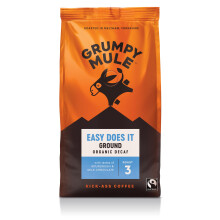 Grumpy Mule Easy Does It Swiss Water Organic (Decaf Ground Coffee) with notes of Milk Chocolate 200g