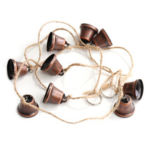 MrMrKura Vintage Jingle Bells Hanging String, 9 Antique Red Copper Bells Decorative Hanging Bell Wind Chimes Decoration Gifts for Home Garden Decor