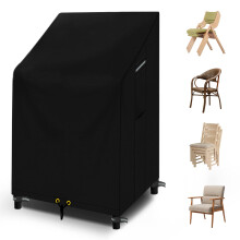 RICHIE Stacking Chair Cover Waterproof, Garden Chair Covers with Air Vent, Outdoor Patio Chairs Cover, Windproof, Anti-UV Heavy Duty 600D Oxford