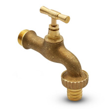 DOJA Barcelona Brass Garden Tap with Hose Connector for Outdoor Use 3/4 Inch x 1 Inch for Garden Tools Garden Wall Water Tank Automatic Water Time