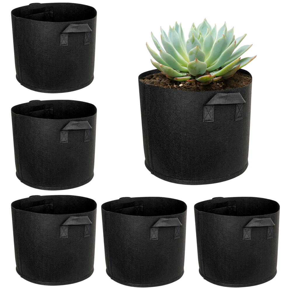 6 Pack Potato Grow Bags With Handles 3 Gallon Nonwoven Potatoes Tomato Grow Bags 12L For Potatoes Tomatoes Garden Plants Flowers Vegetables Black Mipiace