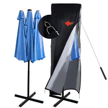 Patio Umbrella Cover,420D Oxford with Top Vent,Windproof Buckle,Waterproof Zipper fits Double-Sided Umbrella 3.9m to 4.5m, Large Parasol Cover for