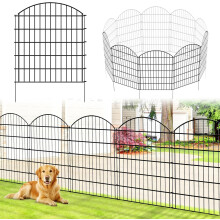 Thealyn Decorative Garden Fence 81cm H x 71cm W (5 Panels, Length Total 3.5m) Outdoor Rustproof Metal Dog Fence Animal Barrier, Garden Fencing Border