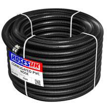 25MM ID - 30 METRE Corrugated Pond Pump Pipe/Hose/Flexi TUBING + Hose Clips