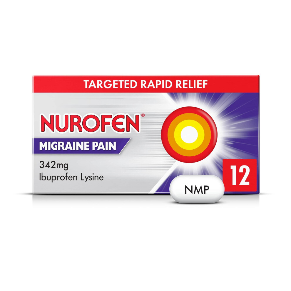 Nurofen 342Mg Ibuprofen Lysine Caplets, 12 Count, Strong Headache And Migraine Painkillers, Effective For Fast Relief