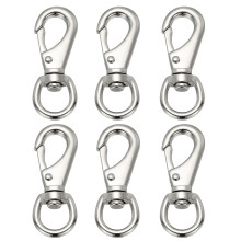 PATIKIL 6Pcs Flag Swivel Snap Clips, 3.2 Inch Heavy Duty Alloy Flag Pole Hooks Stainless Flagpole Accessories for Rope Hardware Key Chain Leash