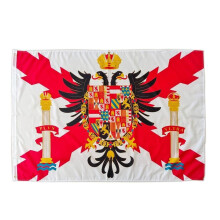 Large Cruz Borgo?a con ?guila Outdoor Flag 225 x 150 cm Flag Reinforced Balcony and 2 Metal Eyelets Flag XL (Cruz Borgo?a con ?guila, 225 x 150 cm)