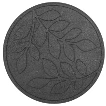 Nicoman LEAF Garden Stepping Stone Recycled Rubber Steps Hard Wearing Heavy Duty Outdoor Pathway Tiles- (Grey, Dia.46cm, Set of 1)