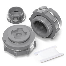 ERGAOBOY 2Pcs 1-1/2" BSP PVC Bulkhead Fitting, Black Water Tank Connector Adapter Fitting with Plugs & Gasket for Rain Barrels, Aquariums, Ponds