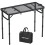 VINTEAM Camping Table, Folding Table with 3 Adjustable Heights, Portable Picnic Table with Mesh Desktop, Waterproof Foldable Table for Camping BBQ 1