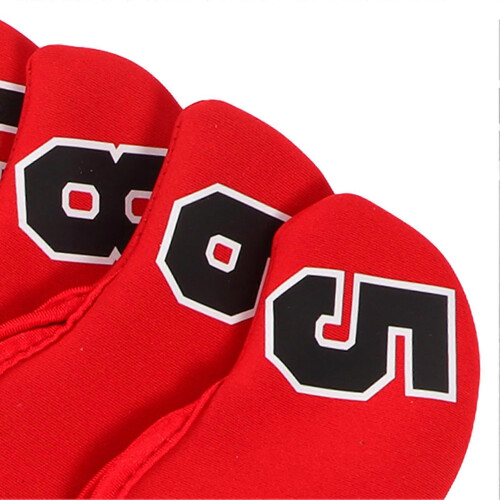 10er-Pack Neopren-Golfschlägerhauben, Rot 1