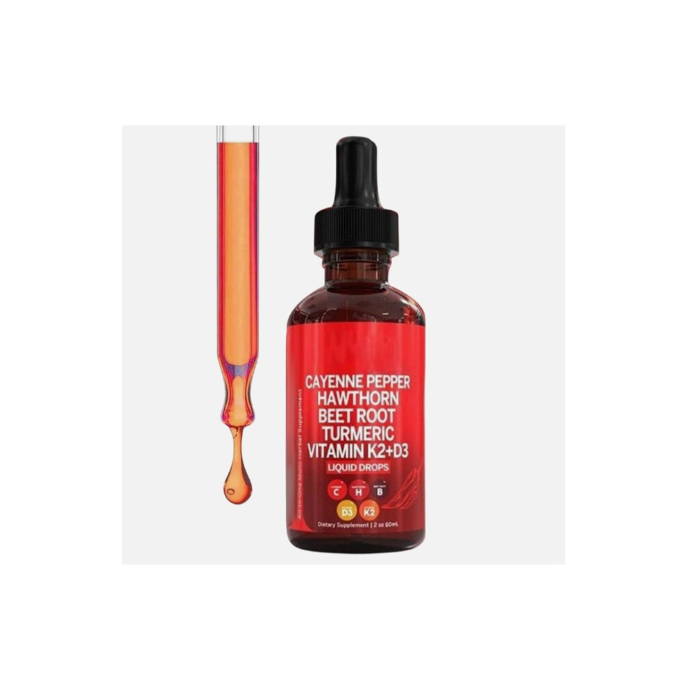 Cayenne Pepper Hawthorn Beet Root Turmeric Vitamin K2+D3 Liquid Drops