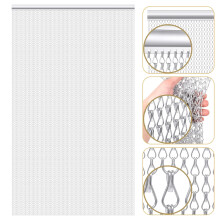 Gradleen Chain Fly Screens Silver 80 x 200cm Aluminium Metal Chain Curtain for Flying Insect Control