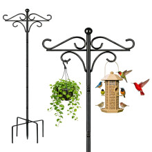 XPJBKC Bird Feeders Hanging Station, 193cm Bird Feeder Pole Metal with Double Crooks Hook, Free Standing Bird Feeding Stations Heavy Duty for Garden