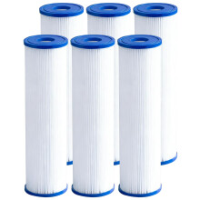 DAYEAR Ice Bath Water Filter 10" x 2.5" (6 Pack) Cold Plunge Filter 20 Micron Pleated Sediment filtrage Replacement for Ice Bath Tub Hot Tub Water