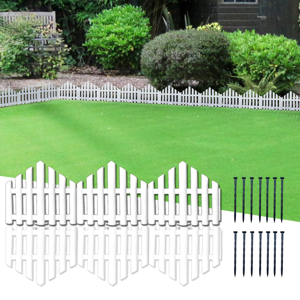 Flapkwan No-Dig Garden Edging Border 4M Landscape Edging 24Cm Tall For Flower Bed Fence, 14Pcs Garden Lawn Edging With Durable Stakes 5051224452941