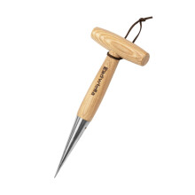 Eadwiella Stainless Steel Hand Dibber Garden Tool, with Ergonomic T-shaped Wooden Handle, Bulb Planter, bulb planter tool, for Planting Seeds & Bulbs