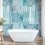 (Medium (3m X 2.4m)) Curved Line Texture - Blue 1