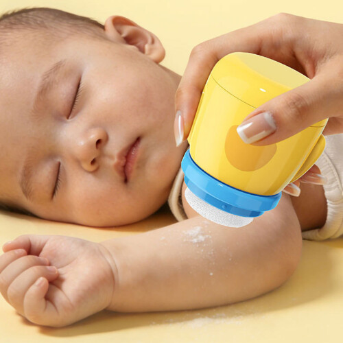Reusable Baby Powder Storage Box Features Dust Resistant-Yellow 2