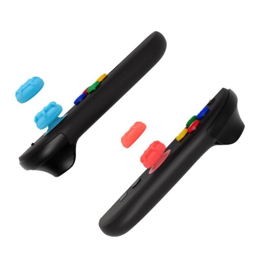 compatible Nintendo Switch 2 Silicone Joystick Cap 6 In 1 Key Protection Cap(Orange+Blue) 1