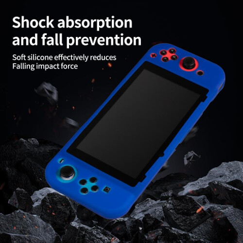 compatible Nintendo Switch Game Console Solid Color Silicone Full Protective Case(White) 2