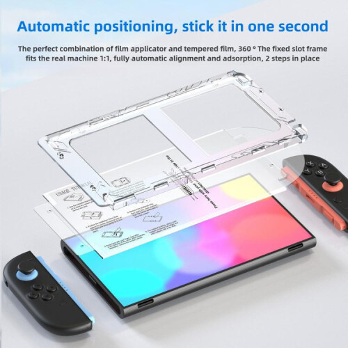 compatible Nintendo Switch 2 2pcs HD Tempered Glass Screen Protector with Dust-Free Application Tool 2