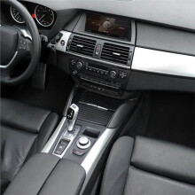 Front Center Console Cup Holder Frame Panel Bezel 51169129401 for X5 E70 2008-2013 X6 E71 E72 08-14 ABS Carbon Fiber