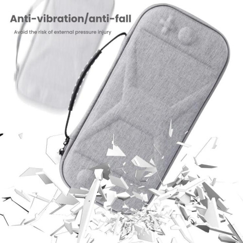 compatible Nintendo Switch 2 Game Console Storage Bag EVA Fabric Handbag(Silver Gray) 1
